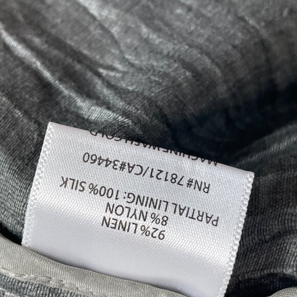 Eileen Fisher Womens Medium Petite Silver Crinkle Linen Blend Open Jacket - Picture 8 of 15